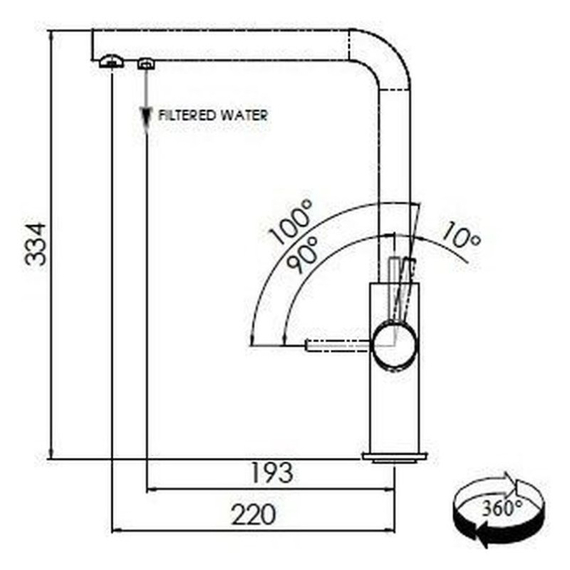 Кухонный смеситель Franke Neptune Clear Water хром