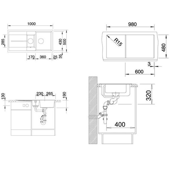 Кухонная мойка Blanco METRA 6 S серый беж 517354