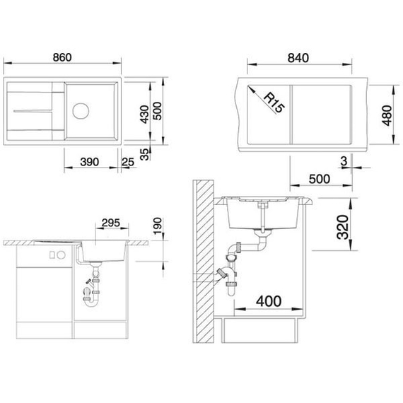 Кухонная мойка Blanco METRA 5 S темная скала 518871