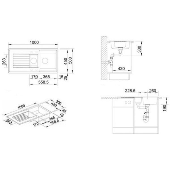 Кухонная мойка Blanco ZIA 6 S антрацит 514748
