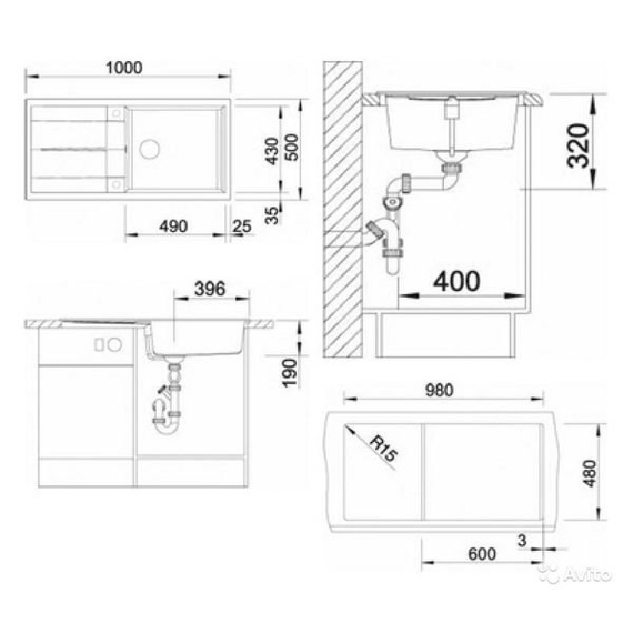 Кухонная мойка Blanco METRA XL 6 S антрацит 515286