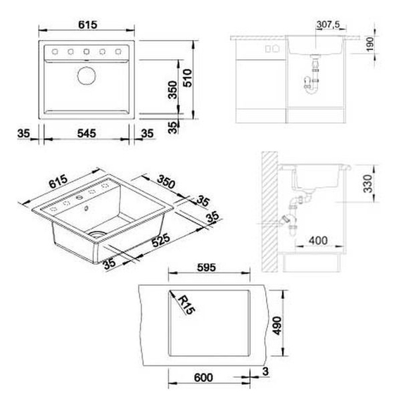 Кухонная мойка Blanco DALAGO 6-F антрацит 514773